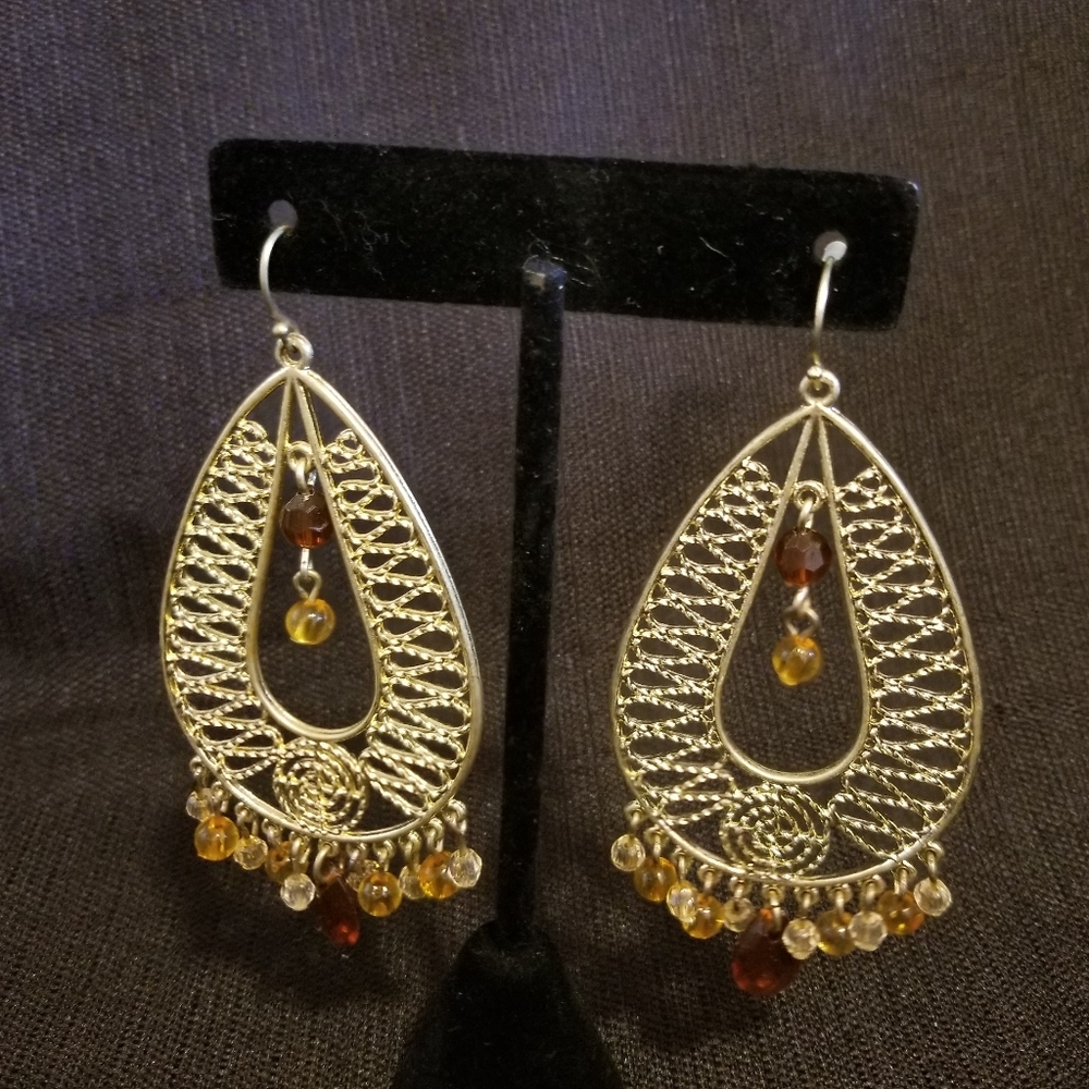 Beaded brown earrings (new)